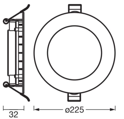 Süllyesztett halogén LED mennyezeti spotlámpa, kerek, 22W, 2000lm, 3000K, meleg fehér, Osram