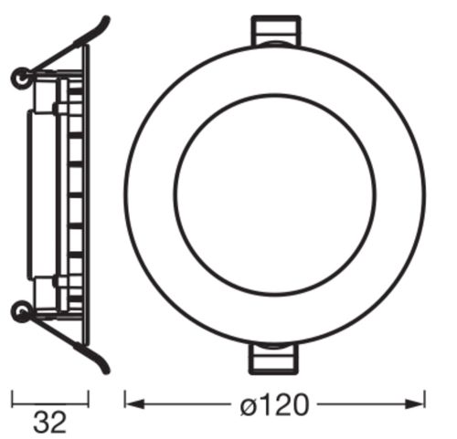 3 db süllyesztett halogén LED mennyezeti spotlámpa, kerek, 8 W, 550 lm, 4000 K, semleges fehér, Osram