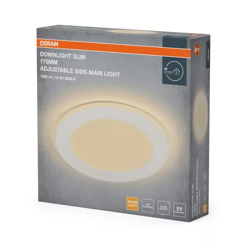 Süllyesztett halogén LED mennyezeti spotlámpa, kerek, 18W, 1400lm, 3000K, meleg fehér, Osram