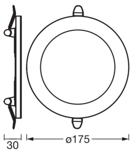 Süllyesztett halogén LED mennyezeti spotlámpa, kerek, 18W, 1400lm, 3000K, meleg fehér, Osram