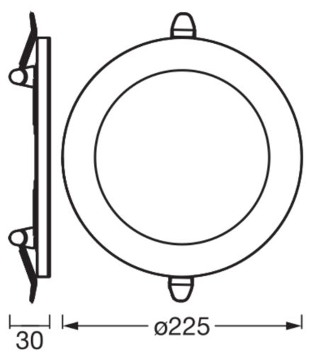 Süllyesztett halogén LED mennyezeti spotlámpa, kerek, 24W, 2000lm, 3000K, meleg fehér, Osram