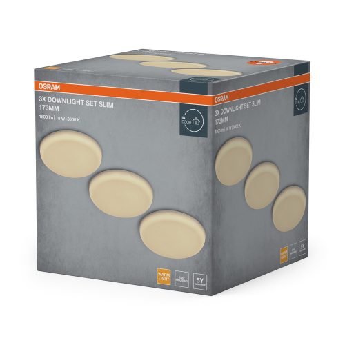 db süllyesztett halogén LED mennyezeti spotlámpa, mozgatható, kerek, 18 W, 1400 lm, 3000 K, meleg fehér, Osram