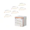 6 db-os süllyesztett halogén LED mennyezeti spotlámpa, kerek, 18 W, 1600 lm, 3000 K, meleg fehér, Osram