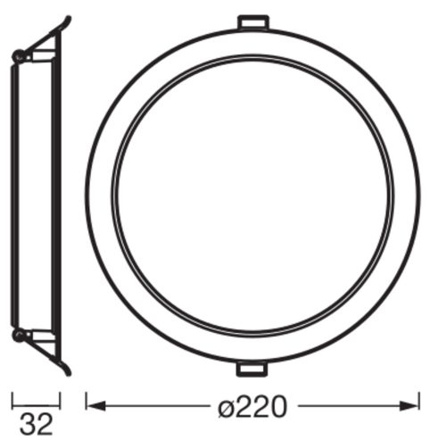 6 db-os süllyesztett halogén LED mennyezeti spotlámpa, kerek, 18 W, 1600 lm, 3000 K, meleg fehér, Osram