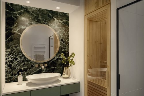 Süllyesztett LED mennyezeti lámpa, hermetikus, IP44, fürdőszoba, kerek, 4,9 W, 280 lm, 2700 K, meleg, szabályozható, IP44, fehér, süllyesztett, Osram