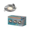 3 db-os LED mennyezeti lámpa szett, süllyesztett spotlámpa, hermetikus, IP44, fürdőszoba, kerek, 4,9 W, 270 lm, 2700 K, meleg, szabályozható, IP44, szatén nikkel, süllyesztett, Osram