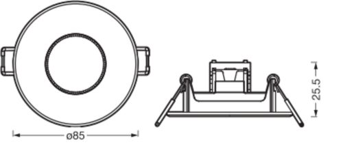 3 db-os LED mennyezeti lámpa szett, süllyesztett spotlámpa, hermetikus, IP44, fürdőszoba, kerek, 4,9 W, 270 lm, 2700 K, meleg, szabályozható, IP44, szatén nikkel, süllyesztett, Osram