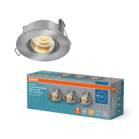   db-os LED mennyezeti lámpa szett, süllyesztett spotlámpa, hermetikus, IP44, fürdőszobai kerek, GU10, 4,5 W, 320 lm, 2700 K, meleg, IP65, szatén nikkel, süllyesztett, Osram
