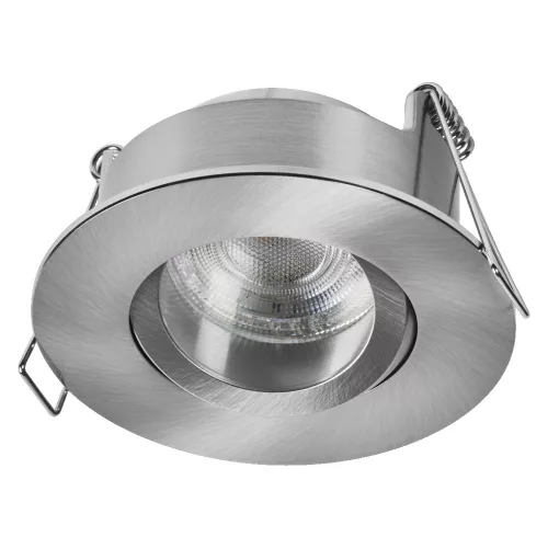 db-os LED mennyezeti lámpa szett, süllyesztett spotlámpa, hermetikus, IP44, fürdőszobai kerek, GU10, 4,5 W, 320 lm, 2700 K, meleg, IP65, szatén nikkel, süllyesztett, Osram