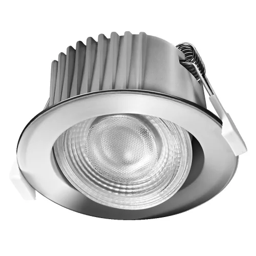 3 db-os LED mennyezeti lámpa szett, süllyesztett spotlámpa, hermetikus, IP44, fürdőszobai, mozgatható, kerek, 4,9 W, 260 lm, 2700 K, meleg, szabályozható, IP44, króm, süllyesztett, Osram
