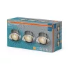 3 db-os LED mennyezeti lámpa szett, süllyesztett spotlámpa, hermetikus, IP44, fürdőszobai, mozgatható, kerek, 4,9 W, 260 lm, 2700 K, meleg, szabályozható, IP44, króm, süllyesztett, Osram