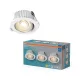3 db-os LED mennyezeti lámpa szett, süllyesztett spotlámpa, hermetikus, IP44, fürdőszobai, mozgatható, kerek, 4,9 W, 280 lm, 2700 K, meleg, szabályozható, IP44, fehér, süllyesztett, Osram