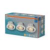 3 db-os LED mennyezeti lámpa szett, süllyesztett spotlámpa, hermetikus, IP44, fürdőszobai, mozgatható, kerek, 4,9 W, 280 lm, 2700 K, meleg, szabályozható, IP44, fehér, süllyesztett, Osram