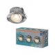 3 db-os LED mennyezeti lámpa szett, süllyesztett spotlámpa, hermetikus, IP44, fürdőszobai, mozgatható, kerek, 4,9 W, 260 lm, 2700 K, meleg, szabályozható, IP44, szatén nikkel, süllyesztett, Osram