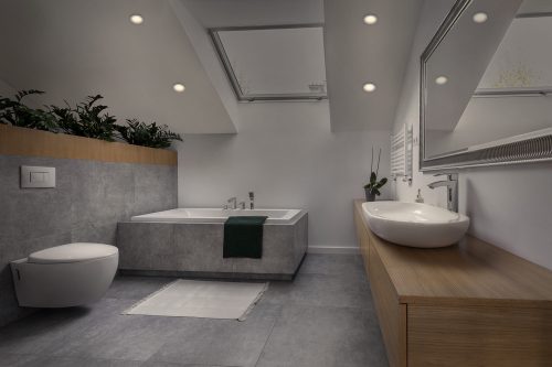 3 db-os süllyesztett mennyezeti LED spotlámpa, hermetikus, IP44, fürdőszobai kerek, 8W, 550lm, 3000K, meleg fehér, IP44, Osram