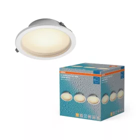   3 db-os süllyesztett mennyezeti LED spotlámpa, hermetikus, IP44, fürdőszobai, kerek, 18W, 1400lm, 3000K, meleg fehér, IP44, Osram