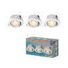 3 db-os LED mennyezeti lámpa szett, süllyesztett spotlámpa, hermetikus, IP44, fürdőszoba, mozgatható, kerek, 4,9 W, 290 lm, 2700/4000/6500K CCT, IP44, fehér, süllyesztett, Osram