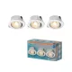 3 db-os LED mennyezeti lámpa szett, süllyesztett spotlámpa, hermetikus, IP44, fürdőszoba, mozgatható, kerek, 4,9 W, 290 lm, 2700/4000/6500K CCT, IP44, fehér, süllyesztett, Osram