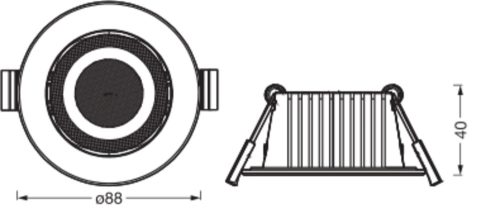3 db-os LED mennyezeti lámpa szett, süllyesztett spotlámpa, hermetikus, IP44, fürdőszoba, mozgatható, kerek, 4,9 W, 270 lm, 2700/4000/6500K CCT, IP44, szatén nikkel, süllyesztett, Osram