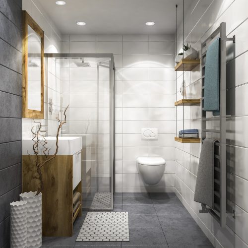 db-os LED spotlámpa süllyesztett mennyezetre, hermetikus IP44, fürdőszobai kerek, GU10, 4,5 W, 320 lm, 4000 K, semleges fehér, IP65, süllyesztett lámpa, Osram