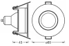 3 db-os LED spotlámpa, süllyesztett mennyezeti lámpa, hermetikus, IP44, fürdőszobai, kerek, GU10, 4,5 W, 320 lm, 4000 K, semleges, IP65, szatén nikkel, süllyesztett, Osram