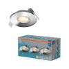 3 db-os LED mennyezeti lámpa szett, süllyesztett spotlámpa, hermetikus, IP44, fürdőszoba, kerek, 4,9 W, 270 lm, 2700 K, meleg fehér, szabályozható fényerősséggel, IP65, króm, süllyesztett, Osram