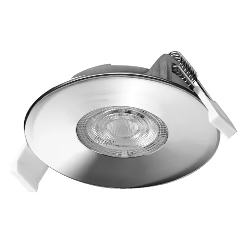 3 db-os LED mennyezeti lámpa szett, süllyesztett spotlámpa, hermetikus, IP44, fürdőszoba, kerek, 4,9 W, 270 lm, 2700 K, meleg fehér, szabályozható fényerősséggel, IP65, króm, süllyesztett, Osram