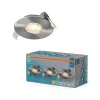 3 db-os LED mennyezeti lámpa szett, süllyesztett spotlámpa, hermetikus, IP44, fürdőszoba, kerek, 4,9 W, 270 lm, 2700 K, meleg, szabályozható, IP65, szatén nikkel, süllyesztett, Osram