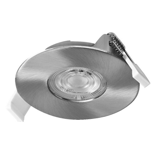 3 db-os LED mennyezeti lámpa szett, süllyesztett spotlámpa, hermetikus, IP44, fürdőszoba, kerek, 4,9 W, 270 lm, 2700 K, meleg, szabályozható, IP65, szatén nikkel, süllyesztett, Osram