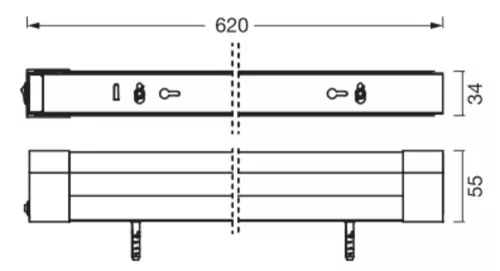 Felületre szerelhető LED panel lámpa Batten 8W 750lm 4000K semleges fényű G13 fehér Batten Osram