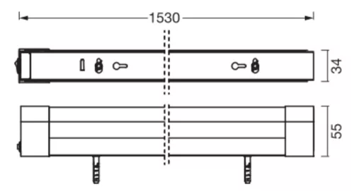 Felületre szerelhető lineáris LED panel lámpa Batten 20W 1900lm 4000K semleges fényű G13 fehér Batten Osram