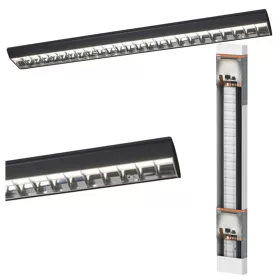   LED mennyezeti függőlámpa, irodai lámpatest, szabályozható fényerejű, reluxa, 40W, 4000K, semleges, 4000lm, fekete, Office Line, Osram