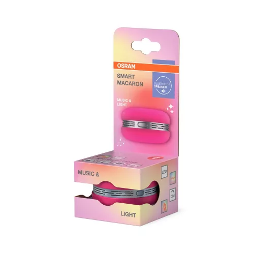 Hordozható Bluetooth hangszóró lámpa 1.75W RGB akkumulátoros rózsaszín Macaron Smart + Wifi Osram