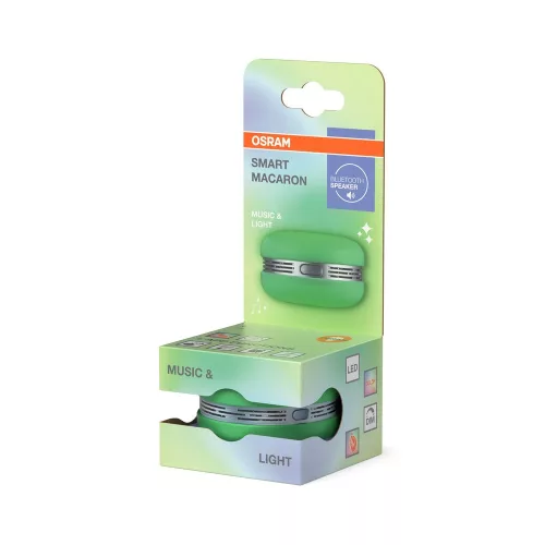 Hordozható Bluetooth hangszóró lámpa 1.75W RGB akkumulátoros zöld Macaron Smart + Wifi Osram