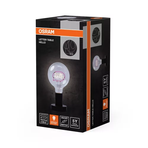 Dekoratív asztali lámpa 1.2W 60lm 2100K meleg fényű E27 fekete Vintage 1906 Osram