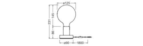 Dekoratív asztali lámpa 1.2W 60lm 2100K meleg fényű E27 fekete Vintage 1906 Osram