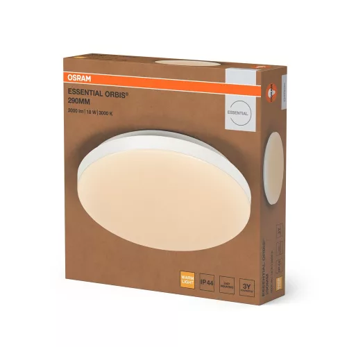 Plafon LED Mennyezeti lámpa felületre szerelhető fürdőszobai 18W 1200lm 3000K fehér IP44 Orbis Osram