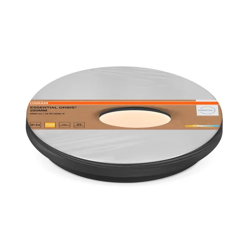 Plafon LED Mennyezeti lámpa felületre szerelhető fürdőszobai 18W 1200lm 3000K meleg fényű fekete IP44 Orbis Osram