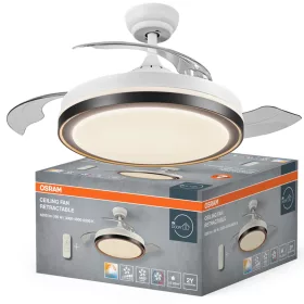   Mennyezeti ventilátor LED lámpával 66W 4200lm 3000/4000/6500K CCT fehér Retractable Osram