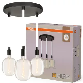   Függesztett mennyezeti lámpa 28W 1400lm 2700K meleg fehér 3x E7 fekete Decor Osram