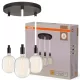 Függesztett mennyezeti lámpa 28W 1400lm 2700K meleg fehér 3x E7 fekete Decor Osram