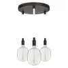 Függesztett mennyezeti lámpa 28W 1400lm 2700K meleg fehér 3x E7 fekete Decor Osram