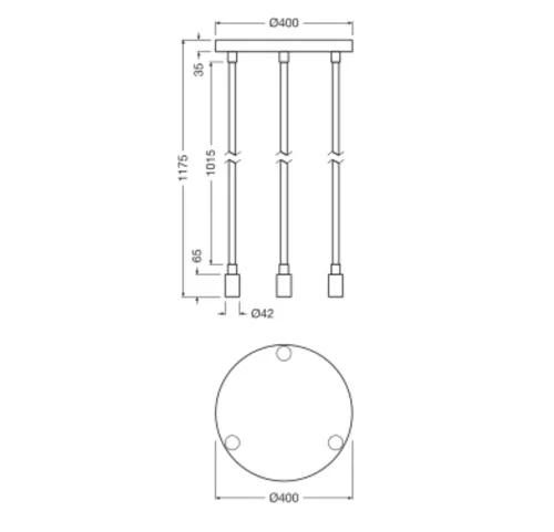Függesztett mennyezeti lámpa 28W 1400lm 2700K meleg fehér 3x E7 fekete Decor Osram