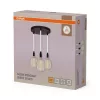 Függesztett mennyezeti lámpa 28W 1400lm 2700K meleg fehér 3x E7 fekete Decor Osram