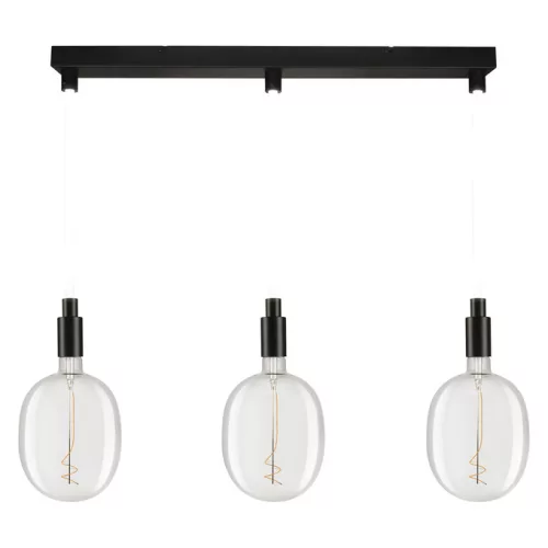 Függesztett mennyezeti lámpa 28W 1400lm 2700K meleg fehér 3x E7 Decor fekete Osram