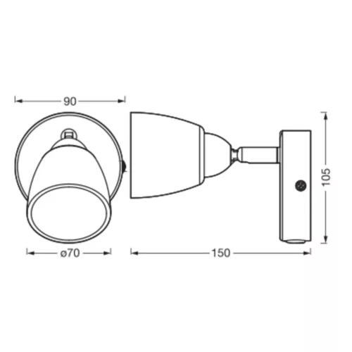 LED fali spotlámpa G9 nikkel Cup Osram