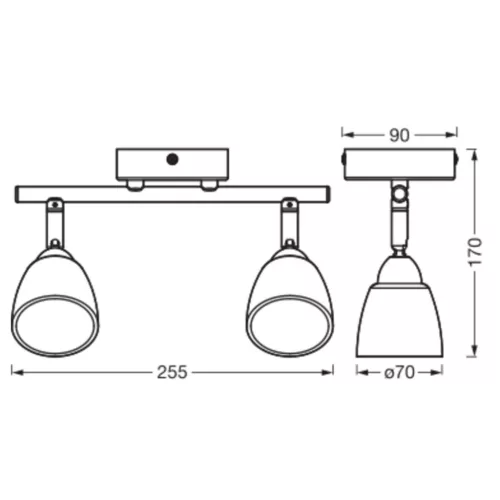 LED fali spotlámpa 2x G9 nikkel Cup Osram