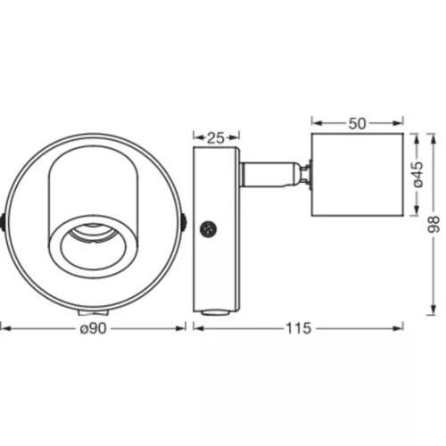 LED fali spotlámpa GU10 fehér fa Brick Osram