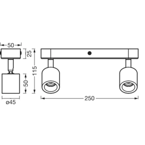 LED fali spotlámpa 2x GU10 fehér fa Brick Osram