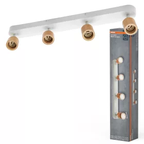 LED fali spotlámpa 4x GU10 fehér fa Brick Osram